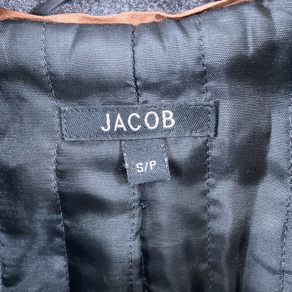 Jacob long grey wool blend pea coat - Picture 5 of 5